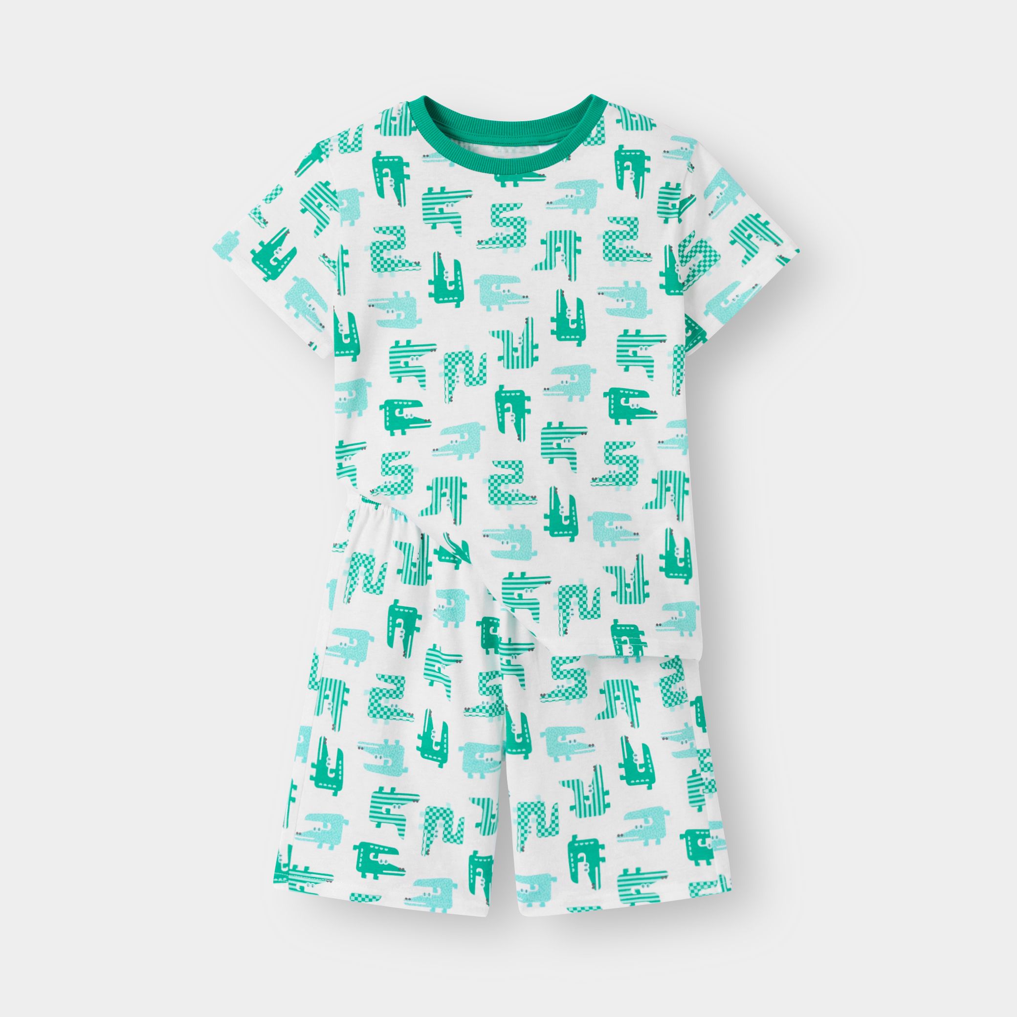 Bộ pyjama ngắn họa tiết cá sấu cho bé trai